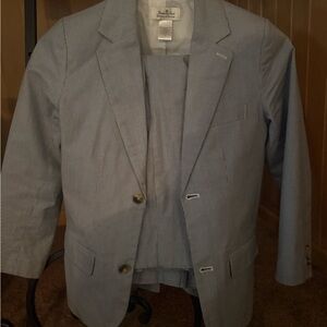 Janie and Jack Blue and White Sport Coat Matching Set